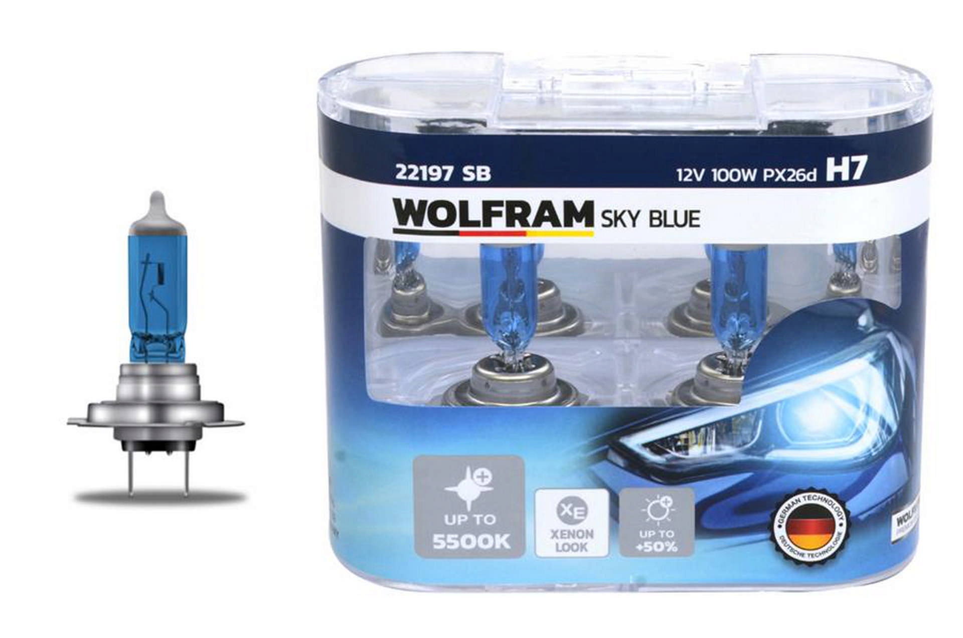 726974166.jpg AMPUL 12V H7 100 PX26d SKY BLUE BEYAZ IŞIK - Görsel 1