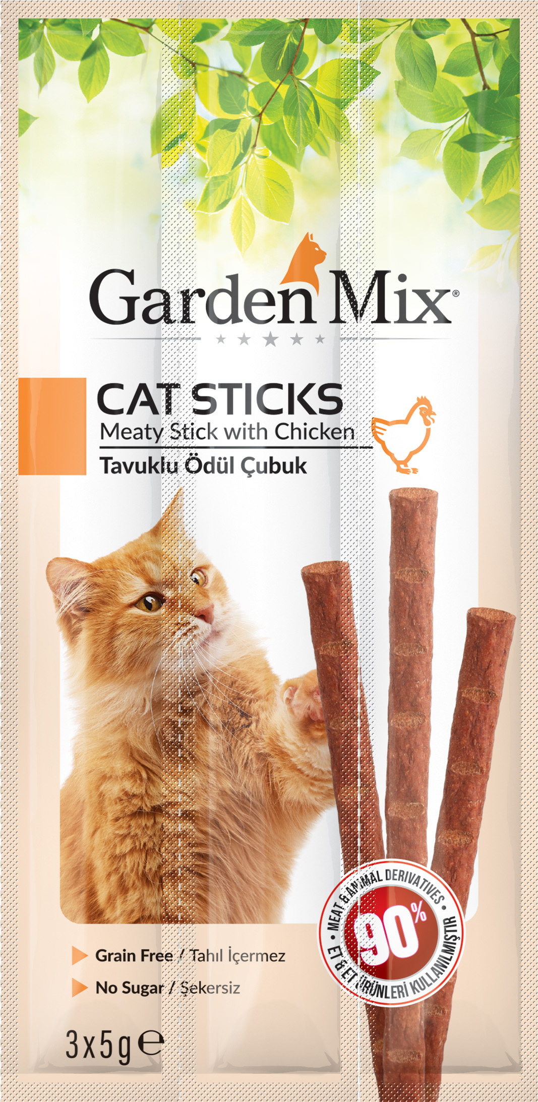 046cd49a40cf0d9cef5955a765d2c3f9.jpg GARDENMIX TAVUKLU KEDI STICK ÖDÜL 3 X 5 GR X 5 ADET - Görsel 1