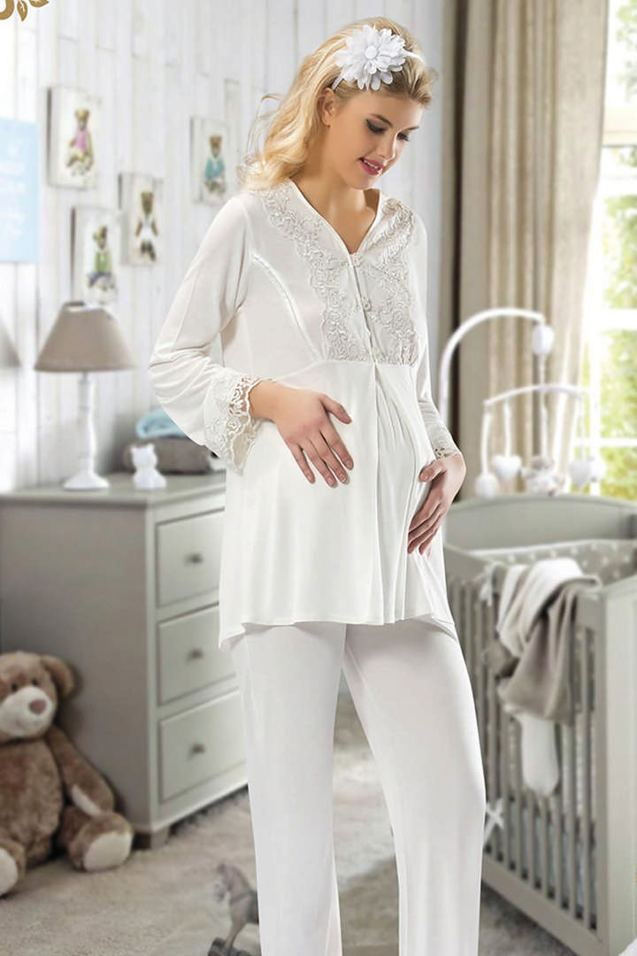 1001652_0010972_ekru-hamile-lohusa-pijama-takimi-1604.jpeg Ekru Hamile ( Lohusa ) Pijama Takımı - 1604 - Beden L - Görsel 1