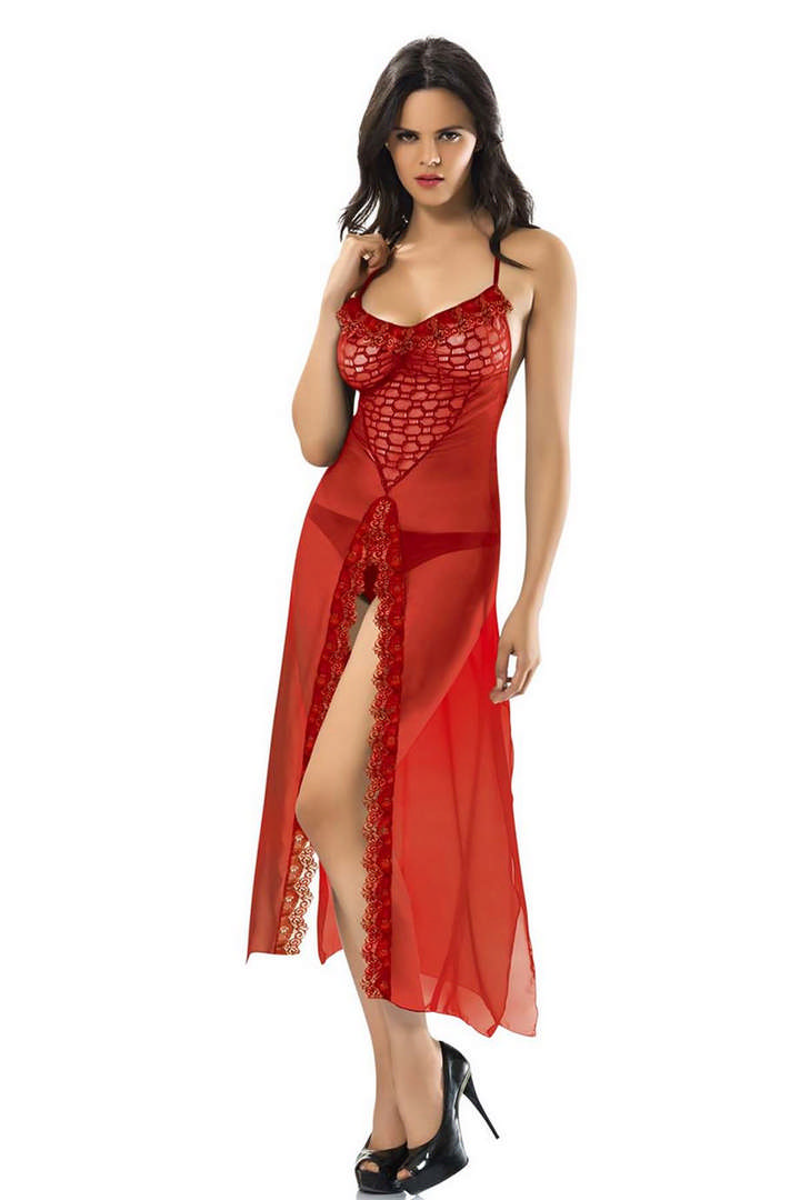 1001908_0010667_kirmizi-sifon-gecelik-222.jpeg Kırmızı Şifon Gecelik - 222 - Beden L/XL - Görsel 1