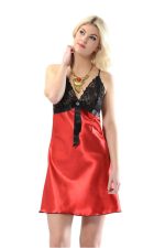 Kırmızı Dantelli Saten Gecelik - M-383 - Beden L/XL - Görsel 3