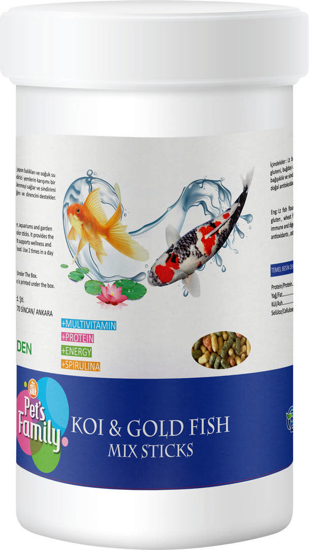 1021327_e1c80c46acee0f5be4bf9c43b10de409.jpg Pets Family Koı & Gold Fısh Mıx Stıcks 1l/100g - Görsel 1