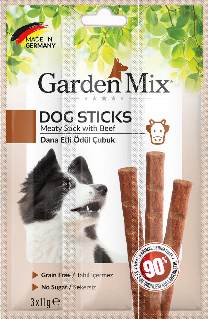 1021477_3720379974d0c9b5aa7be1d127383ef0.jpg Gardenmix Dana Etli Köpek Stick Ödül 3*11g 20‘li - Görsel 1