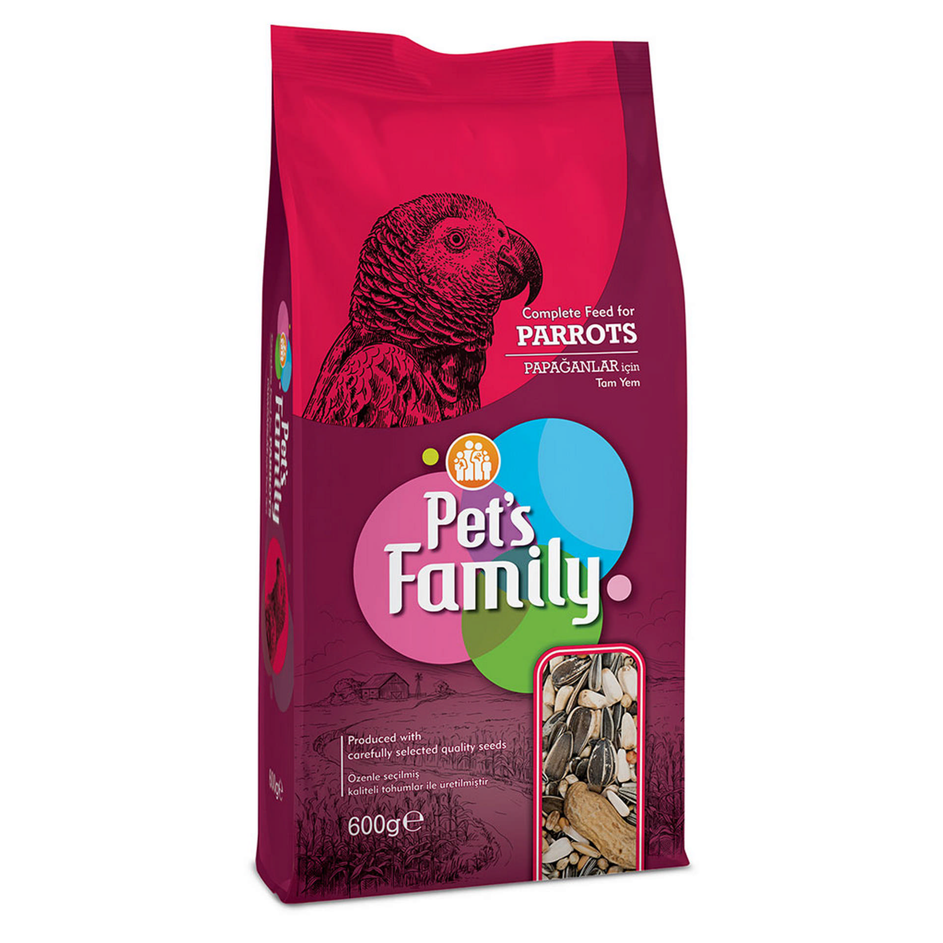 1040535_18116295.jpg Pets Famıly Papağan Yemi 600g - Görsel 1