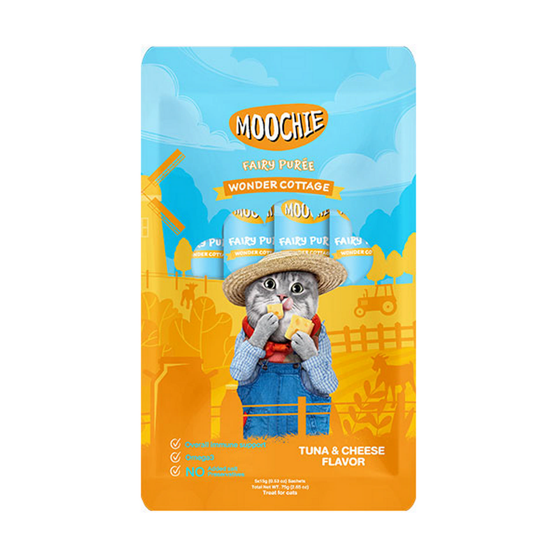 1047718_446-C0169.jpg Moochie Sıvı Kedi Ödülü Ton-Peynir 5x15 Gr - Görsel 1