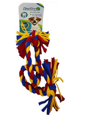 EuroDog Köpek Diş İpi 2 Halka 35cm (Sarı-Kır-Mavi)