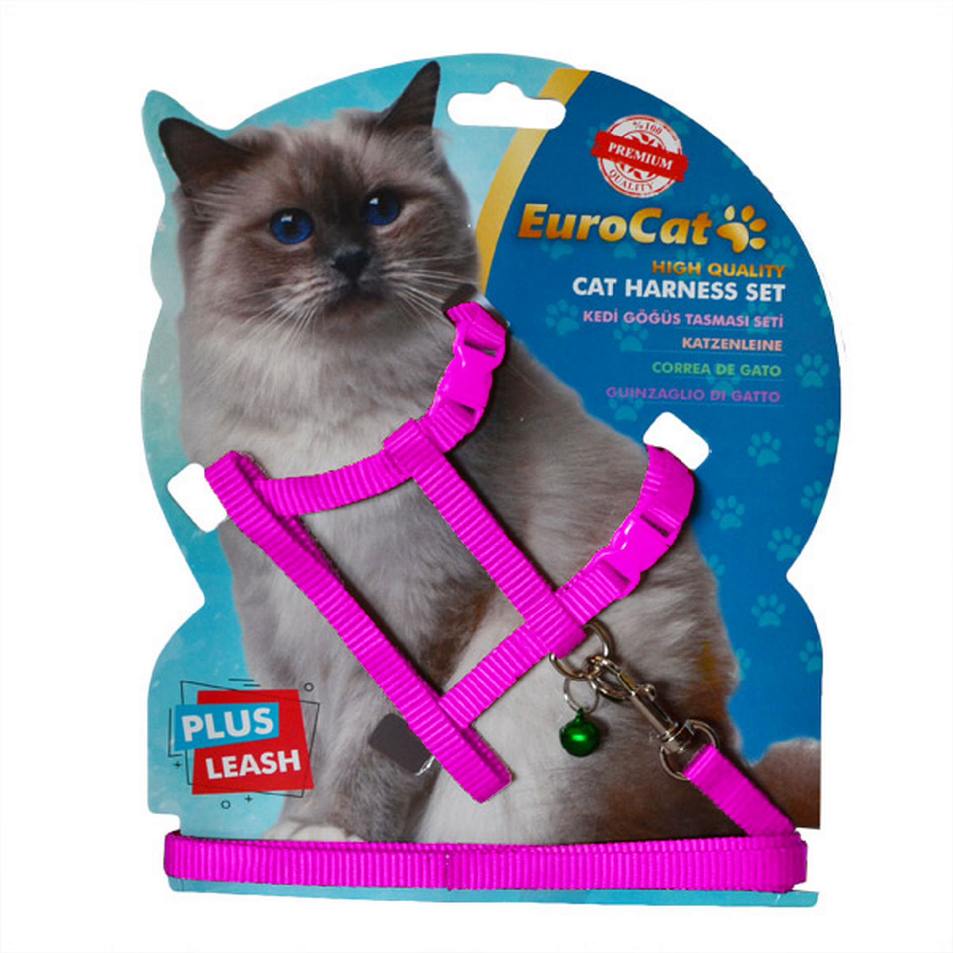 1047904_454-EC-D-PINK.jpg EuroCat Kedi Göğüs Tasması Pembe - Görsel 1