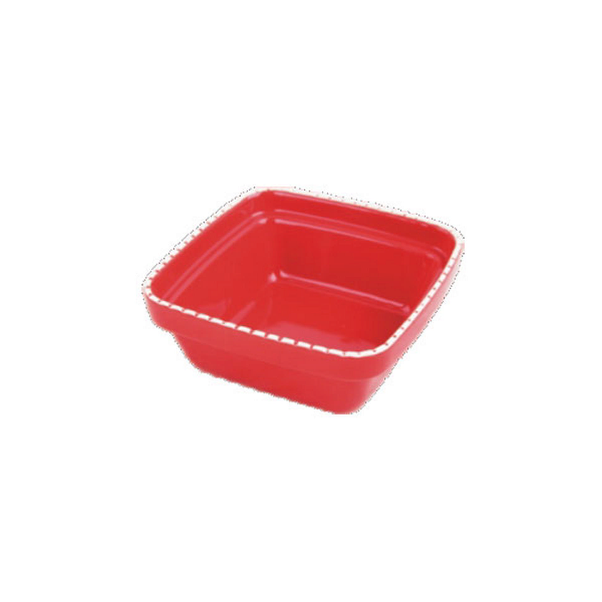 1048477_679-11151.jpg Pawise Dog Square Ceramic Bowl 550 Ml -Red - Görsel 1