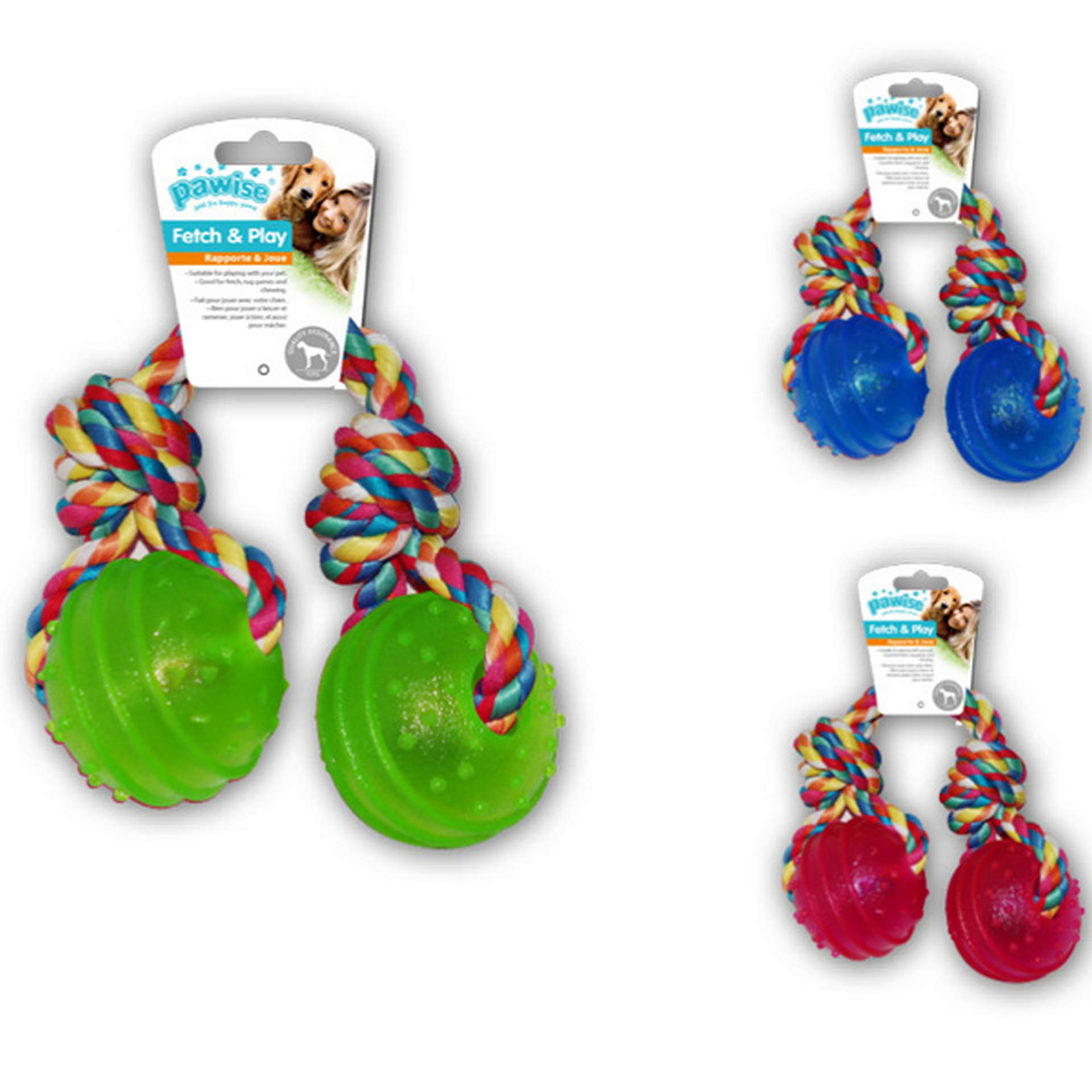 1048613_679-14545.jpg Pawise İki Toplu Diş İpi Köpek Oyuncağı 42 cm - Görsel 1