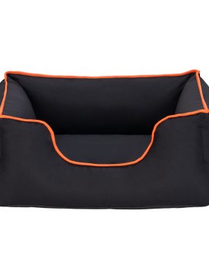 Pet Comfort Alpha  Kedi ve Köpek Yatağı Siyah w Turuncu Biye S 60x50cm