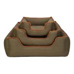 Pet Comfort Alpha  Kedi ve Köpek Yatağı Haki w Turuncu Biye S 60x50cm - Görsel 4