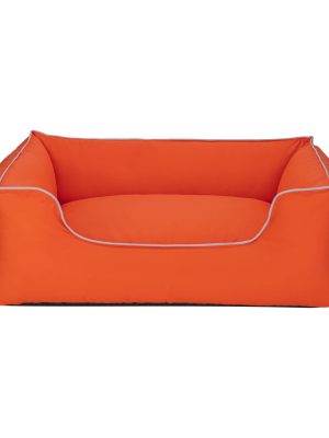 Pet Comfort Alpha  Köpek Yatağı Turuncu w Beyaz Biye L 105x85cm