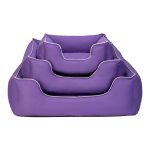 Pet Comfort Alpha  Köpek Yatağı Mor w Beyaz Biye M 80x65cm - Görsel 4