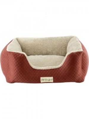Pet Comfort Echo  Kedi ve Köpek Yatağı Tarçın/Ecru Peluş S 60x50cm