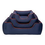 Pet Comfort Alpha  Köpek Yatağı Lacivert w Turuncu Biye L 105x85cm - Görsel 4