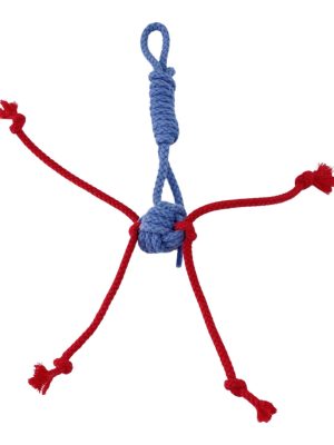 Pet Comfort İpli Kedi Oyuncağı, 100% Pamuk, Gri-Kırmızı 25cm