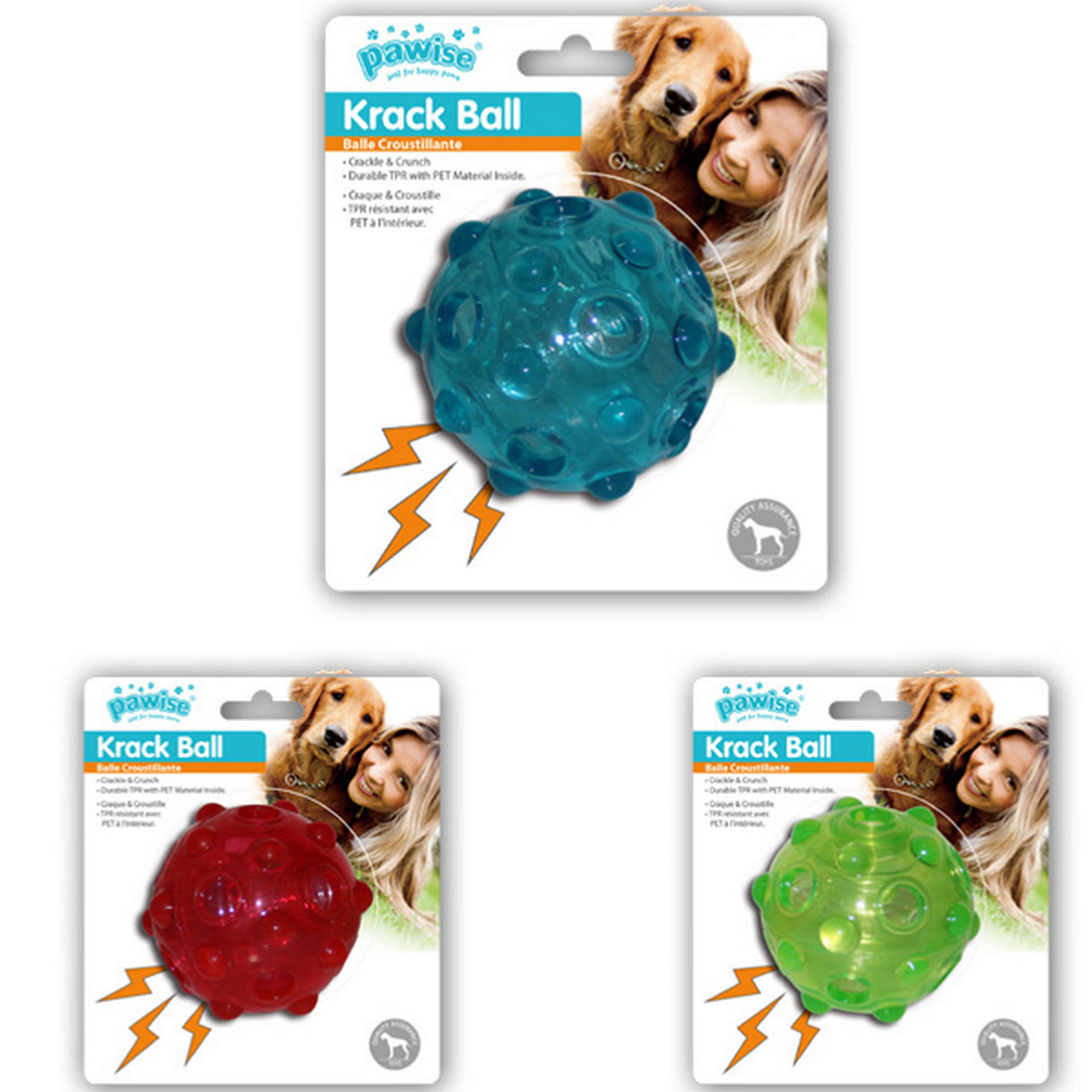 1072076_679-14521.jpg Pawise Krack Sesli Top Köpek Oyuncağı 7,5 cm - Görsel 1