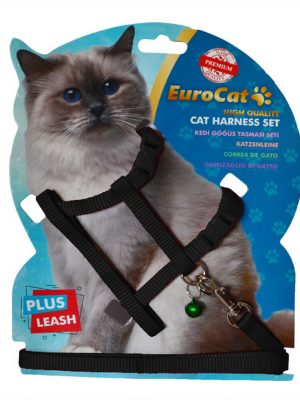 EuroCat Kedi Göğüs Tasması Siyah
