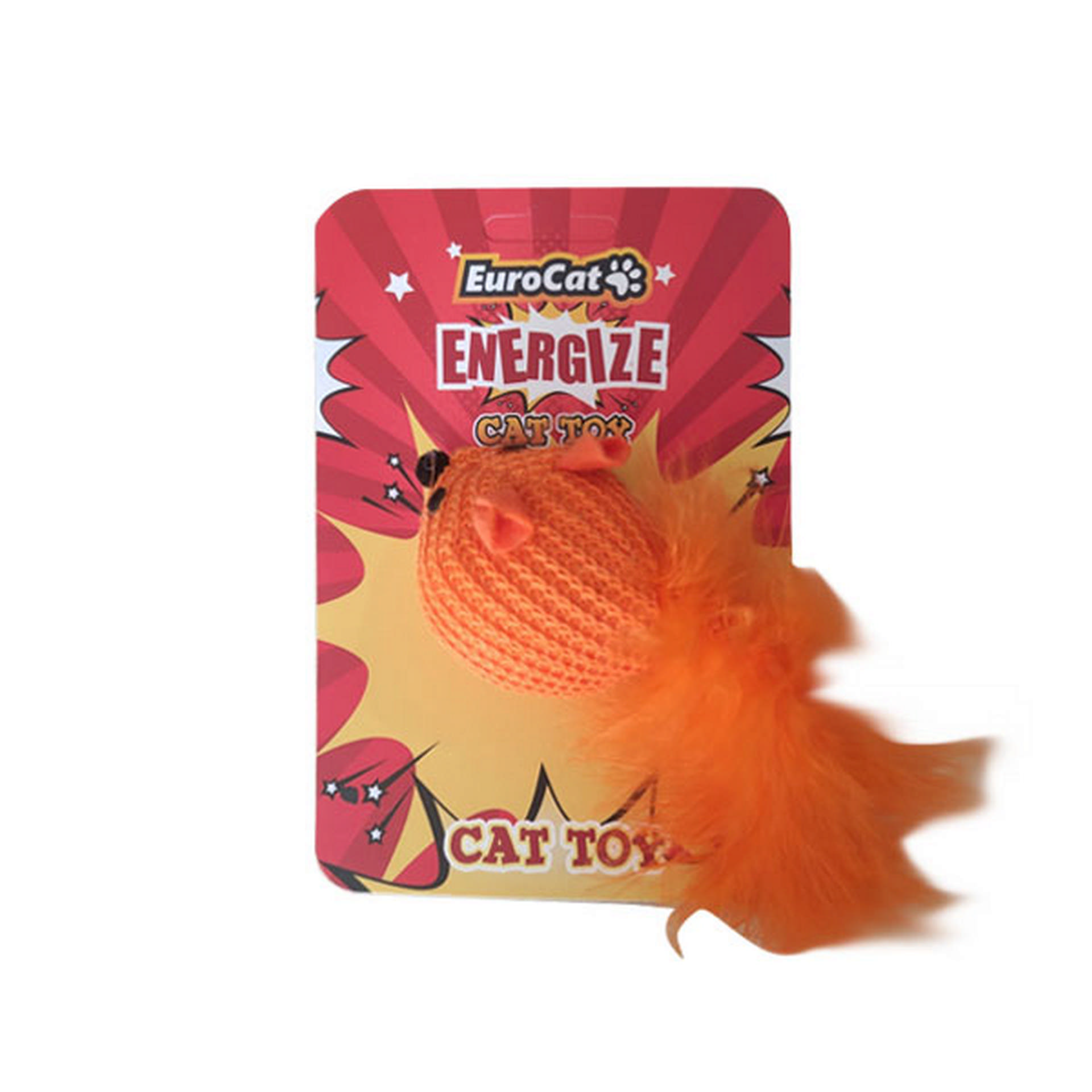 1094383_454-T9109.jpg EuroCat Kedi Oyuncağı Tombik Tük Kuyruklu Fare 12cm - Görsel 1