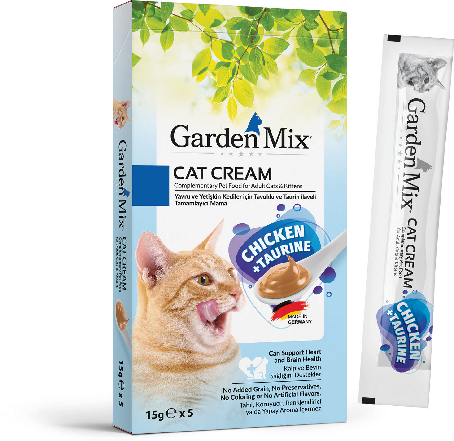 1108795_415a108547f46300bc257212313a7870.jpg GARDEN MIX KEDI KREMASI TAVUK TAURIN 5 X 15 GR - Görsel 1