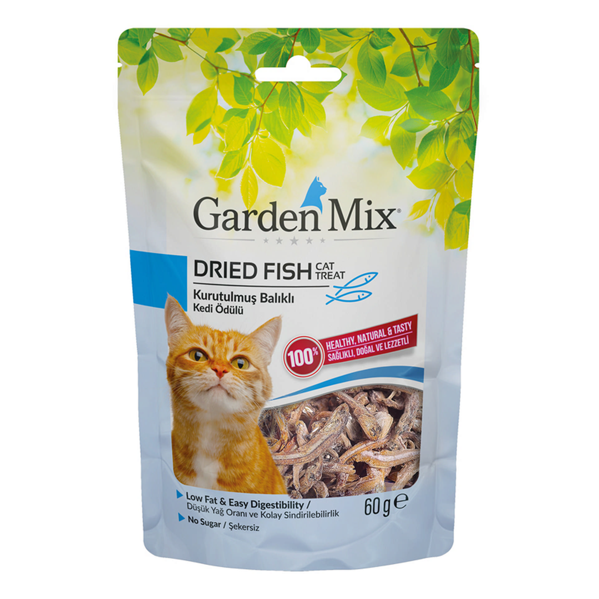 1108813_a0730e0a57d6143e5feeac8a71f5e737.jpg Garden Mıx Kurutulmuş Balıklı Kedi Ödülü 60 Gr - Görsel 1