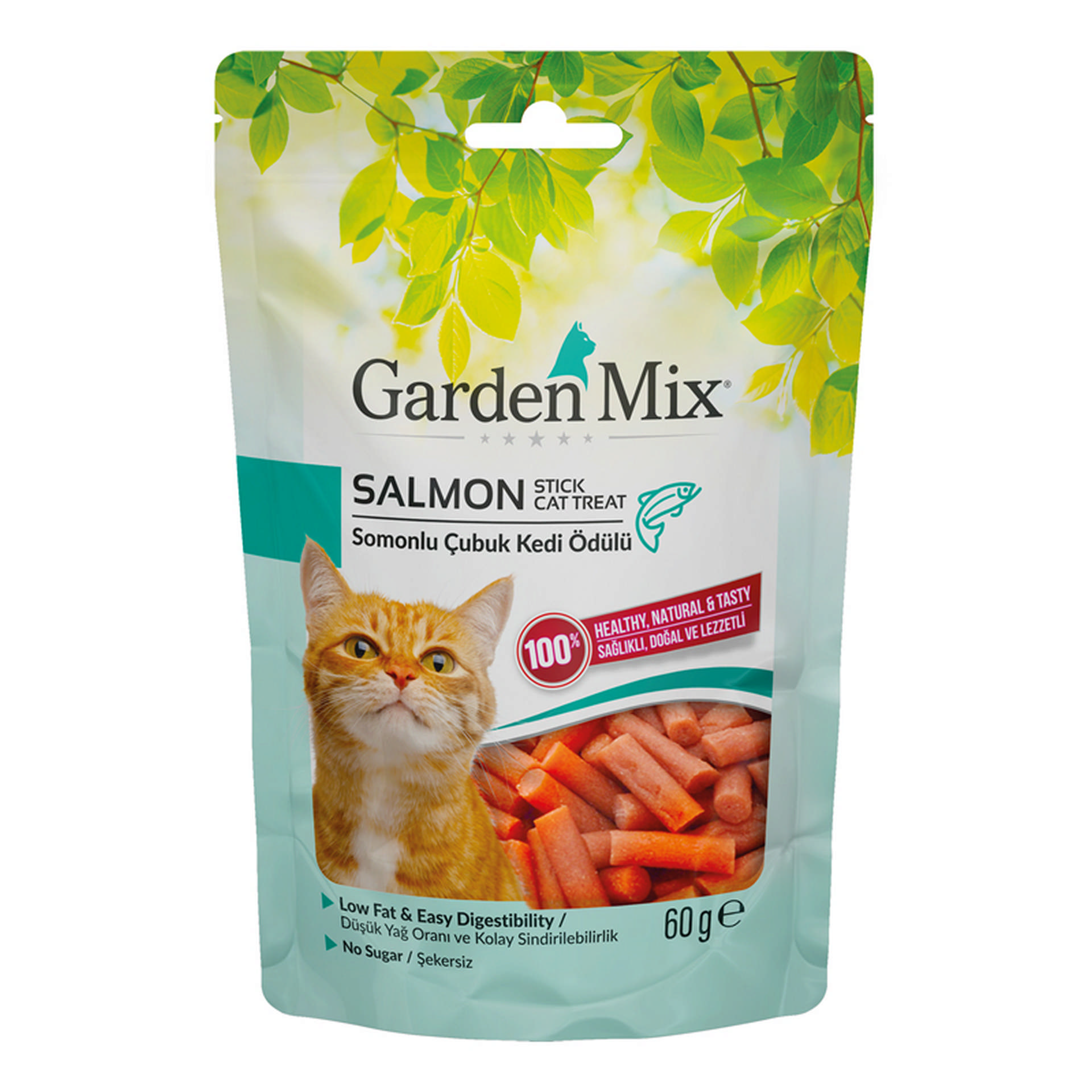 1108816_9be5ce54964272f619da8bdce8e699ec.jpg GARDEN MIX SOMONLU STICK KEDI ÖDÜLÜ 60 GR - Görsel 1