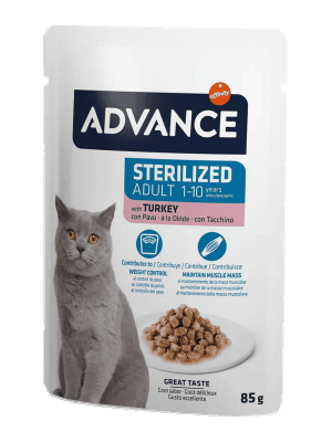 Advance Cat Sterılızed Turkey Wet Pouch 12x85gr