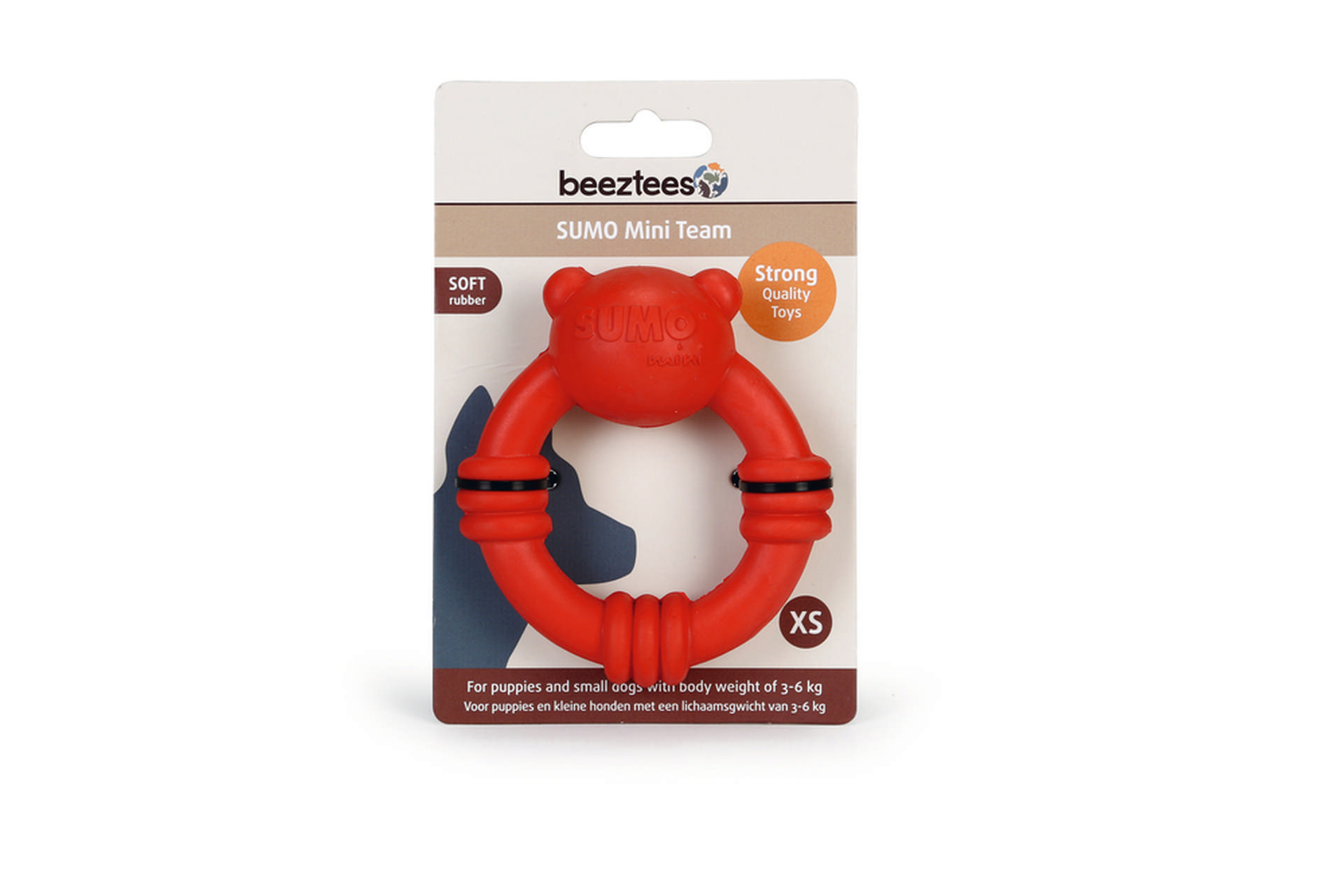 1109082_0210fe770ee46439fd1a921ae3f8ffb7.jpg Beeztees Sumo Mını Dental Oyuncak Kırmızı 9,5x10, - Görsel 1