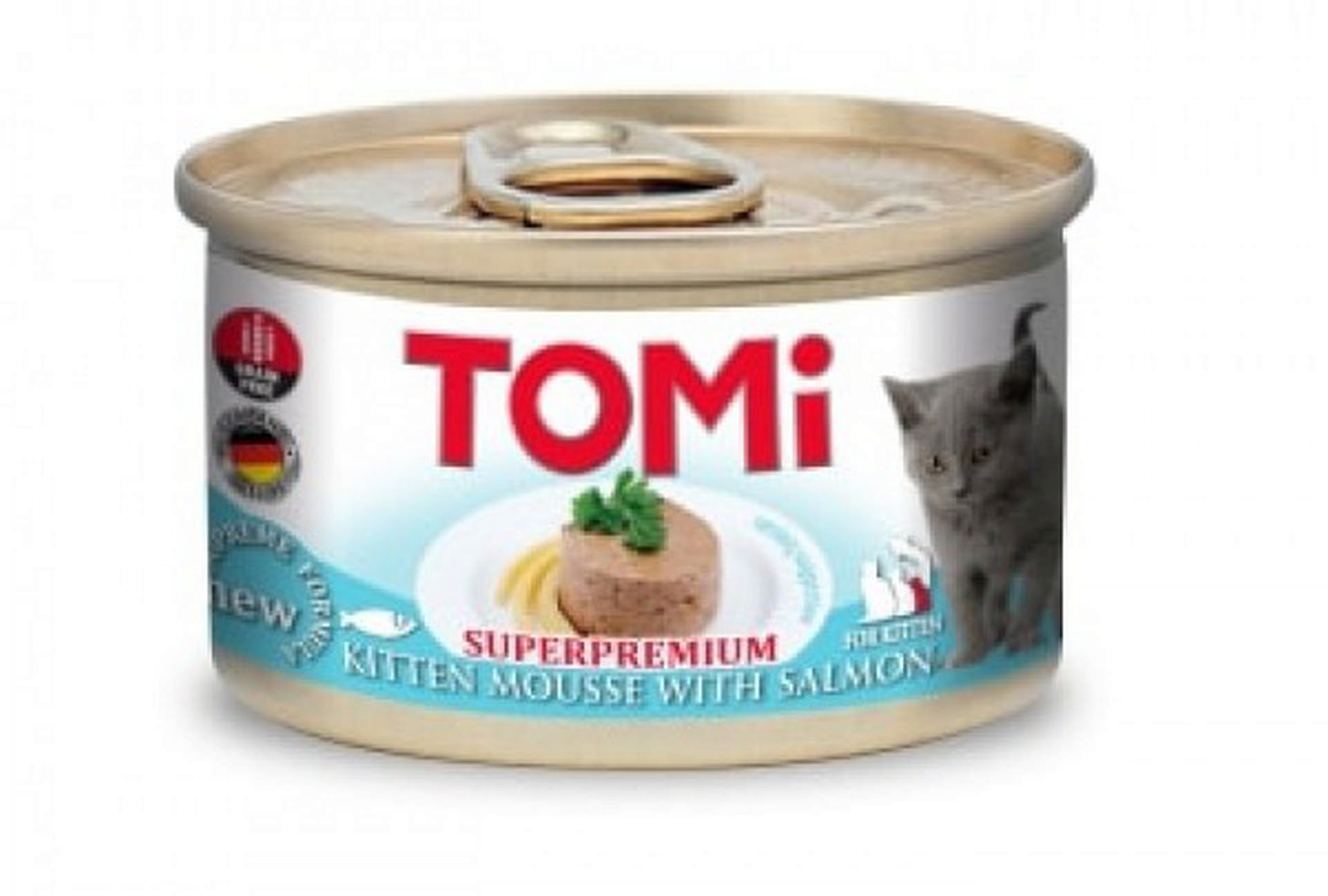 1121205_5d07c94313794e783525353bba93d0d0.jpg Tomi Yavru Kedi Somonlu Yaş Mama 85g - Görsel 1
