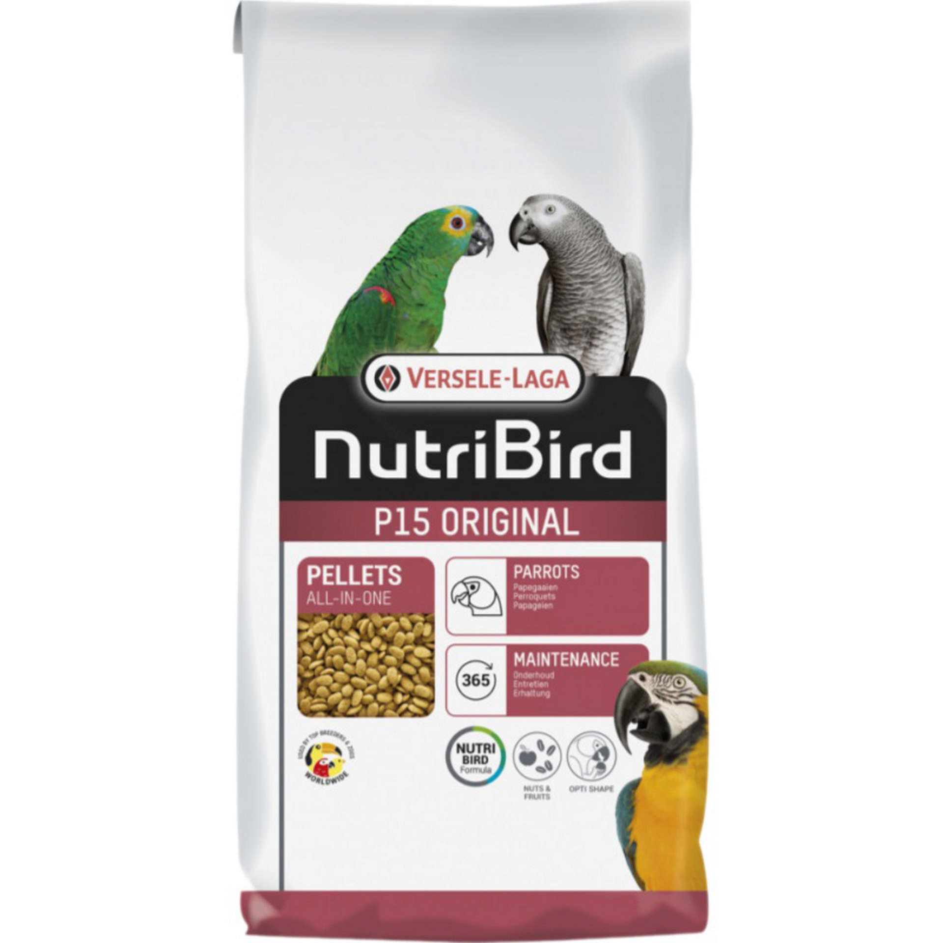 1137995_0953bf96307a72b5318b32d55ec54dda.jpg Versele Laga Nutrıbırd P15 Orıgınal Papağan Pelet Yem 10kg - Görsel 1