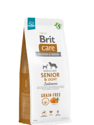 Brit Care 12 kg Kilo Kontrolü Ve Deri - Tüy Hassasiyeti Olan Yaşlı Köpekler İçin, Tahılsız, Somonlu Kuru Mama