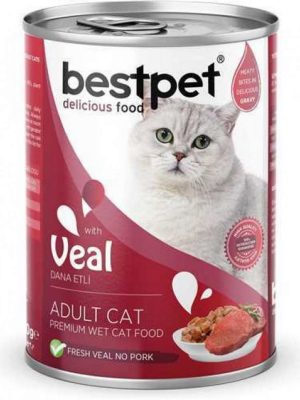 Bestpet 400 gr X 12 ADET  Yetişkin Kediler İçin, Taze Geyik Parça Etli Ve Soslu Yaş Mama