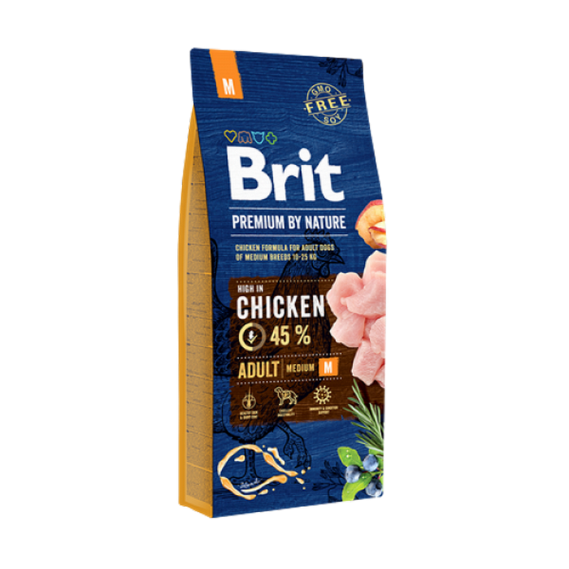 1138238_96BRIT-PREMIUM-BY-NATURE-ADULT-MEDIUM-CHICKEN-15kg-1.png Brit Premium 15 kg By Nature Orta Irk Yetişkin Köpekler İçin, Tavuk Etli Kuru Mama - Görsel 1