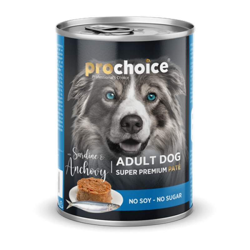 1138242_189PROCHOICE-ADULT-DOG-PATE-SARDINES-ANCHOVY-400gr-1.png Prochoice 400 gr X 12 ADET Yetişkin Köpekler İçin, Sardalya Ve Hamsi Balıklı Ezme - Görsel 1