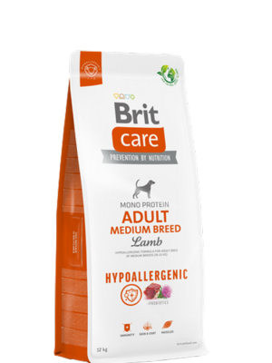 Brit Care 12 kg Orta Irk Yetişkin Köpekler İçin, Tek Proteinli, Hipoalerjenik, Kuzu Etli Kuru Mama