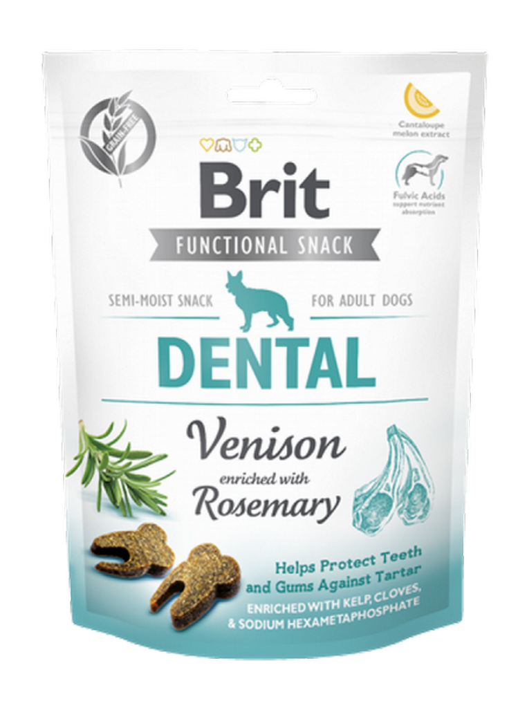 1138277_225BRIT-CARE-FUNCTIONAL-SNACK-DENTAL-150gr-1.png Brit Care 150 gr X 10 ADET Dişler Ve Diş Etlerini Korumak İçin, Tahılsız, Geyik Etli Ve Biberiyeli, Fonksiyonel Yetişkin Köpek Ödülü - Görsel 1
