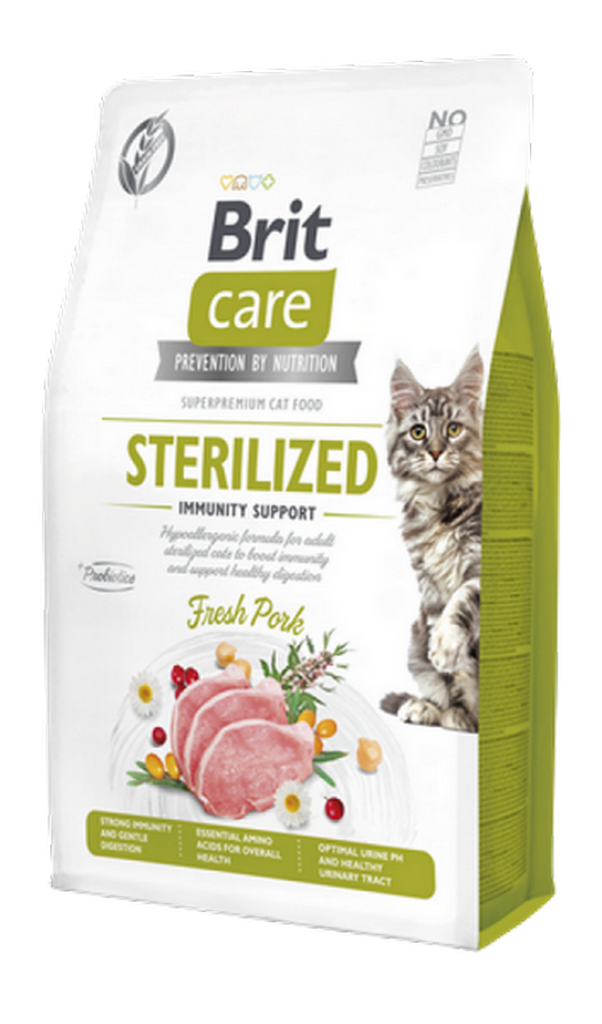 1139152_25BRIT-CARE-GRAIN-FREE-IMMUNITY-SUPPORT-FRESH-PORK-2kg.png Brit Care 2 kg Kısırlaştırılmış Kediler İçin, Tahılsız, Hipoalerjenik, Domuz Etli Kuru Mama - Görsel 1