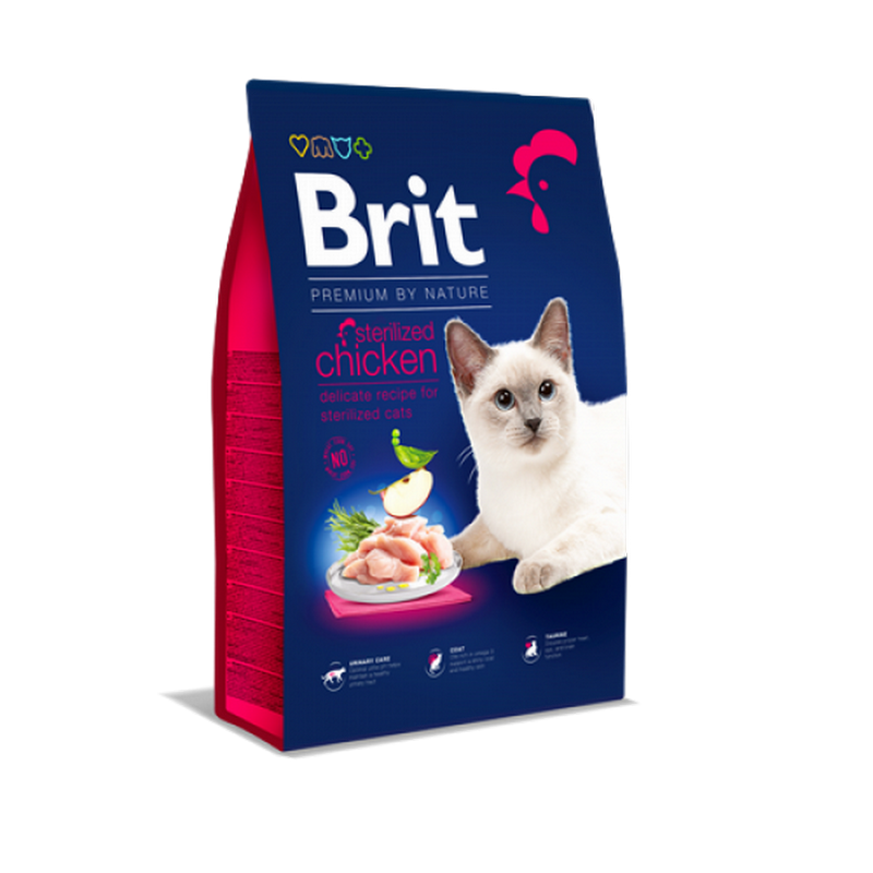 1141236_91BRIT-PREMIUM-BY-NATURE-STERILIZED-CHICKEN-8kg.png.png Brit Premium 8 kg By Nature Kısırlaştırılmış Kediler İçin, Tavuk Etli Kuru Mama - Görsel 1