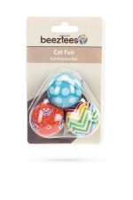 Beeztees Kedi Oyuncağı, Renkli Kumaş Top, 3 Adet, 4cm - Görsel 2