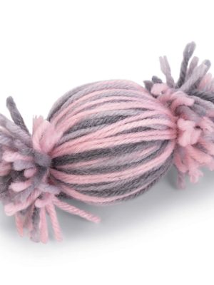 Beeztees Kedi Oyuncağı, Top, Yün, Pembe ve Gri, 10x5x5cm