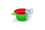 Beeztees Köpek Mama ve Su Kabı, Teleskopik, Yeşil, Silikon, 15,5cm, 750ml