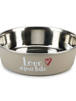 Beeztees Köpek Mama Su Kabı, Paslanmaz Çelik, Gri, 21cm, 1500ml