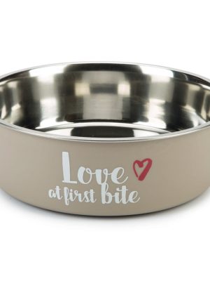 Beeztees Köpek Mama Su Kabı, Paslanmaz Çelik, Gri, 23cm, 2000ml