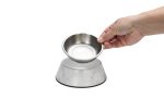 Beeztees DBL Köpek Mama Su Kabı, Mat Paslanmaz Çelik, Beyaz Mermer Görünümlü, 14cm, 160ml - Görsel 3