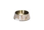 Beeztees DBL Köpek Mama Su Kabı, Mat Altın Rengi Paslanmaz Çelik, Bej Mermer Görünümlü, 17,5cm, 350m - Görsel 7