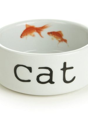 Beeztees Kedi Mama Su Kabı, Seramik, Beyaz, 11,5cm, 300ml