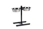Beeztees Köpek İkili Mama Su Kabı, Ayaklı, Paslamaz Çelik, 25cm, 2x2,5L