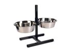 Beeztees Köpek İkili Mama Su Kabı, Ayaklı, Paslamaz Çelik, 28cm, 2x4,5L - Görsel 4