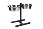 Beeztees Köpek İkili Mama Su Kabı, Ayaklı, Paslamaz Çelik, 28cm, 2x4,5L