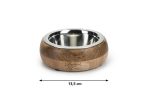 Beeztees DBL Köpek Mama Su Kabı, Dışı Masif Ahşap, Paslanmaz Çelik, 13,5cm, 350ml - Görsel 2
